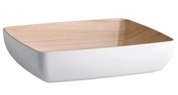ZICCO MELAMINE ECHO WHITE / BIRCH BOWL 4.6 LITRE
