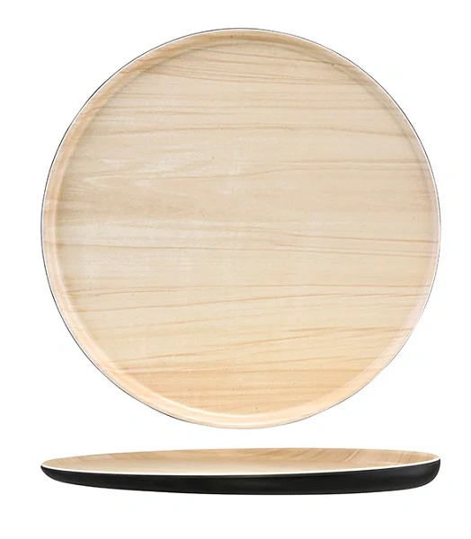ZICCO MELAMINE ECHO BLACK / BIRCH ROUND PLATTER