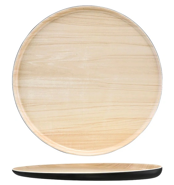 ZICCO MELAMINE ECHO BLACK / BIRCH ROUND PLATTER