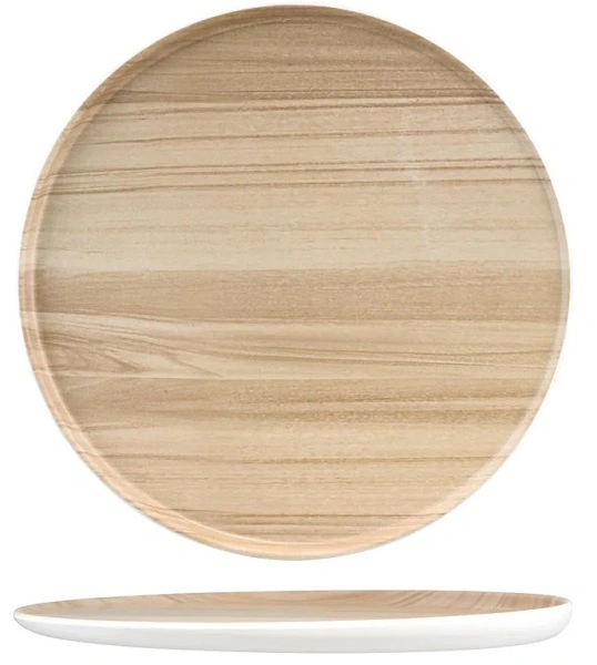 ZICCO MELAMINE ECHO BLACK / BIRCH ROUND PLATTER