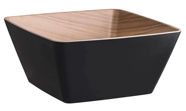 ZICCO MELAMINE ECHO BLACK / BIRCH SQUARE BOWL 4.3 LITRE