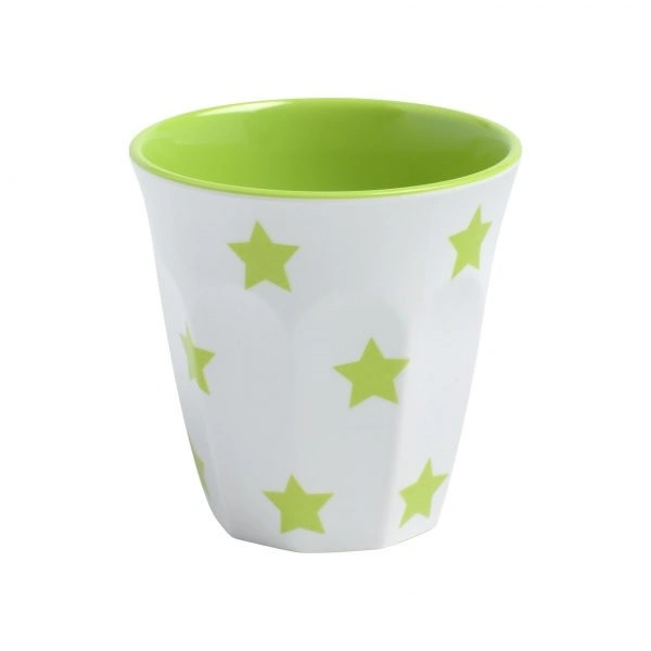 JAB LIME GREEN STARS ON WHITE TUMBLER 300ml