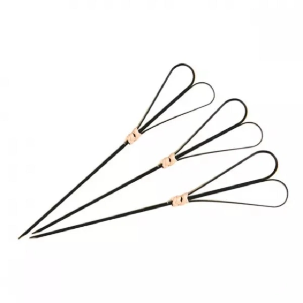 BAMBOO SKEWER HEART BLACK 180mm 100PCS/PACK