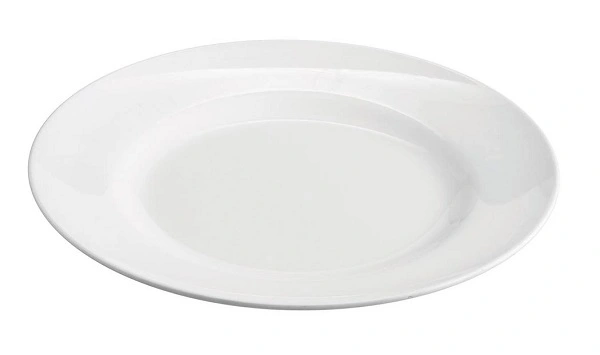 SUPERWARE MELAMINE ROUND PLATE W/ RIM WHITE 230mmØ 