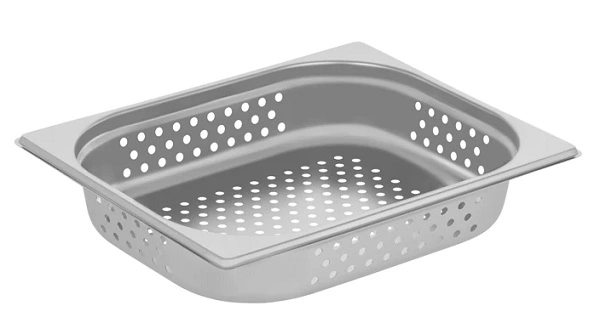 CHEF INOX ANTI JAM STEAM PAN 1/2 SIZE 65mm PERFORATED