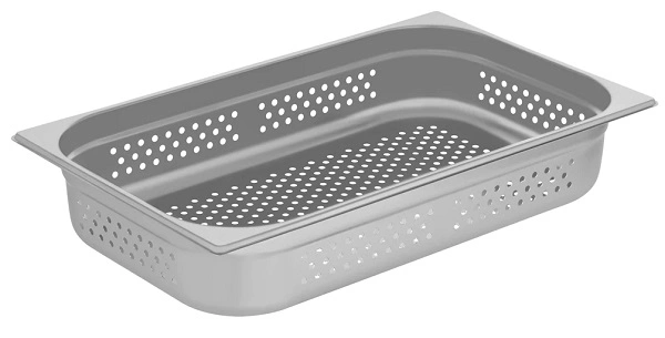 CHEF INOX ANTI JAM STEAM PAN 1/1 SIZE 100mm PERFORATED