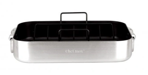 CHEF INOX NON-STICK ROAST PAN W/ DROP HANDLES