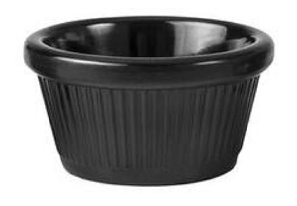 RYNER MELAMINE RAMEKIN FLUTTED 60ml / 72mm BLACK