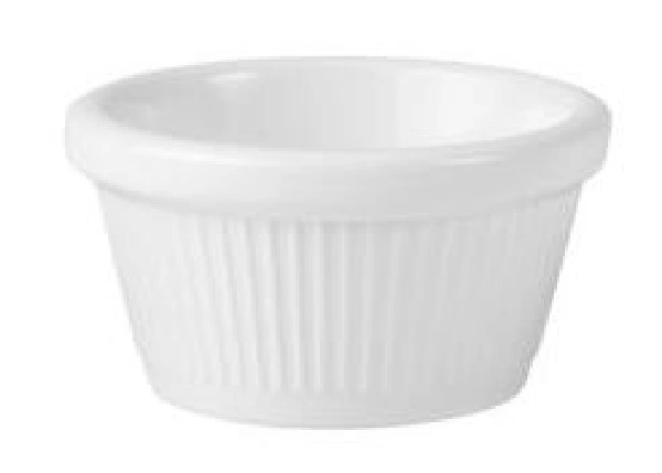 RYNER MELAMINE RAMEKIN FLUTTED 60ml / 72mm WHITE