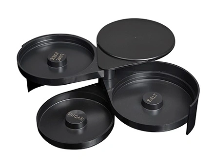 3 TIER GLASS RIMMER FOR COCKTAILS BLACK PLASTIC