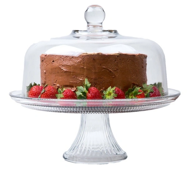 ANCHOR HOCKING CANTON FOOTED CAKE PLATE W/ DOME