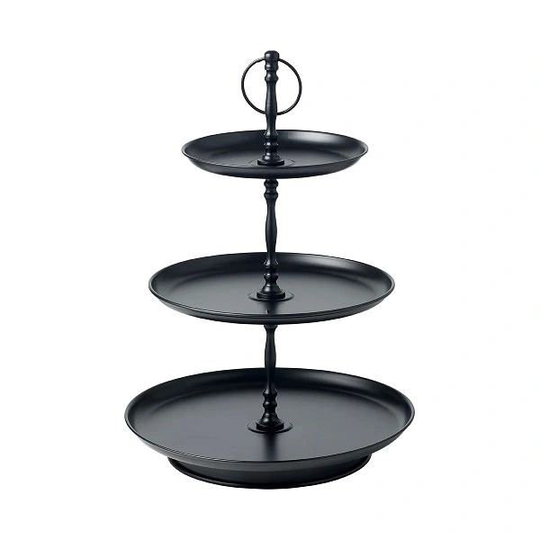 CONEY ISLAND GALVANISED BLACK TEA STAND 3 TIER