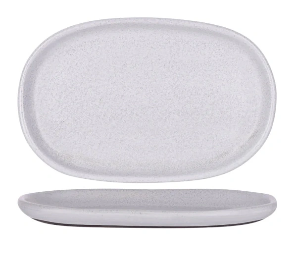TABLEKRAFT NATURALS OVAL COUPE 315mm ASH GREY
