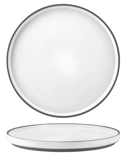 TABLEKRAFT URBAN MUSE WHITE PLATE RIMMED 265mmØ x 25mmH