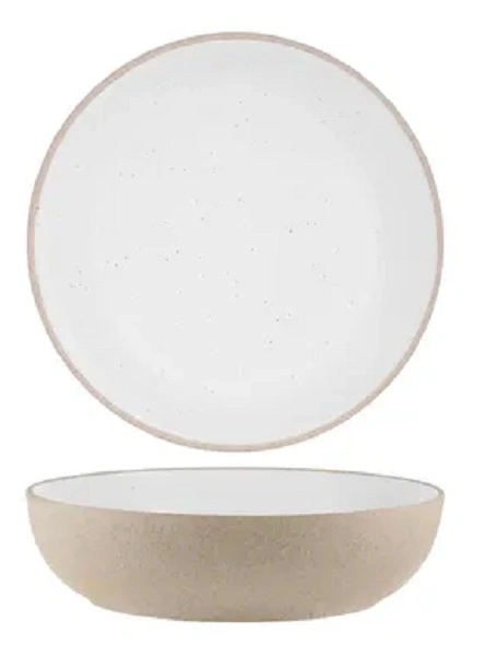 SOHO ROUND DEEP BOWL 200mm WHITE PEBBLE