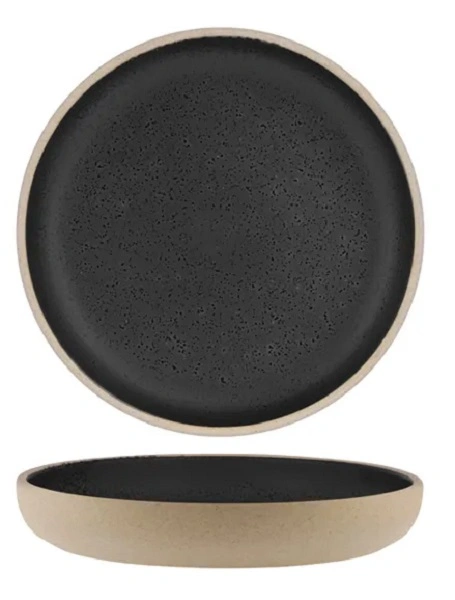 SOHO ROUND DEEP COUPE PLATE 175mm SPECKLE BLACK