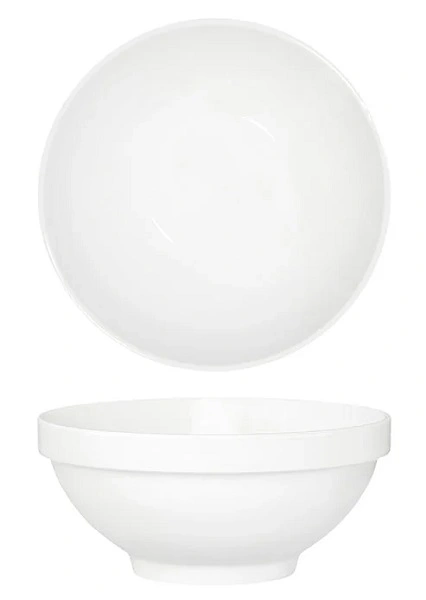 CORE WHITE ROUND FOOTED STACK BOWL WITH RIM 200mmØ x 90mmH
