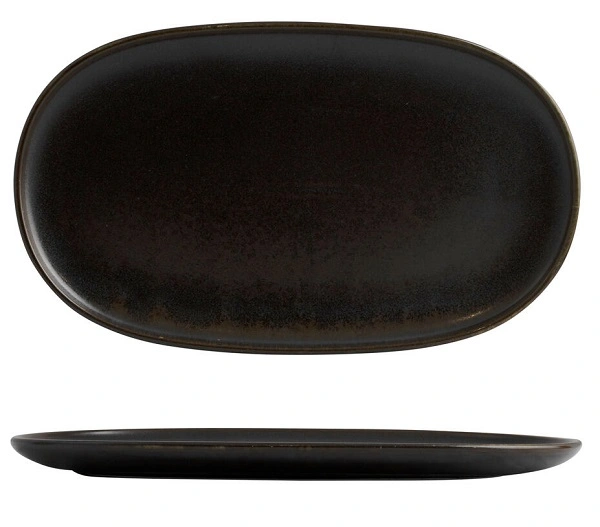 MODA PORCELAIN OVAL COUPE PLATE EARTH 215mmW