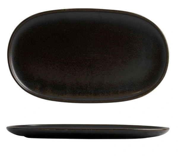 MODA PORCELAIN OVAL COUPE PLATE EARTH 240mmW