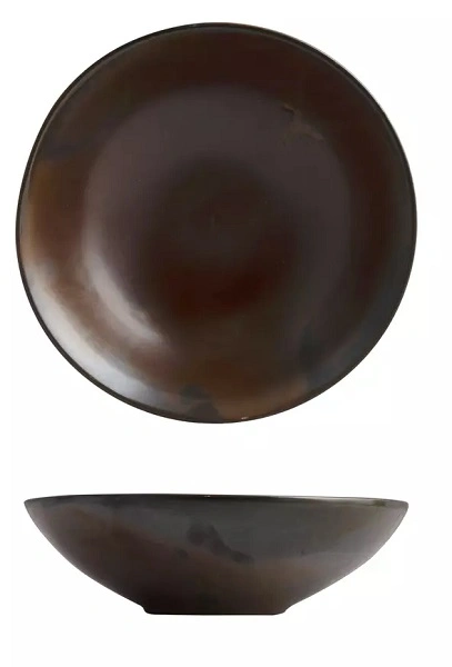 MODA PORCELAIN ROUND DEEP BOWL RUST 230mmØ