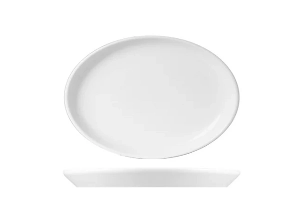 WHITE ALBUM OVAL PLATE FLARED 190mm