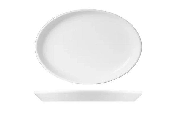 WHITE ALBUM OVAL PLATE STACKABLE 190mm