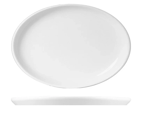 WHITE ALBUM OVAL PLATE STACKABLE 285mm
