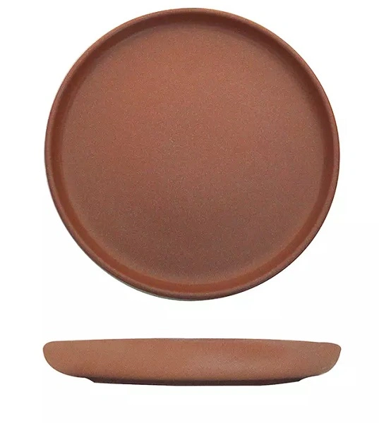 ECLIPSE UNO ROUND WALLED PLATE 220mmØ BROWN 30mmH 