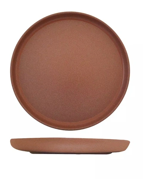 ECLIPSE UNO ROUND WALLED PLATE 280mmØ BROWN 30mmH