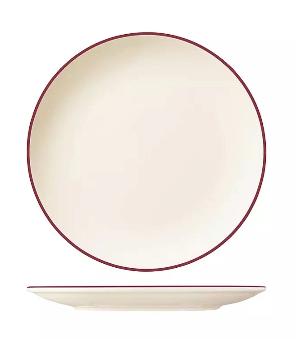 ID FINE ROUND COUPE PLATE MODEST MAROON 190mmØ