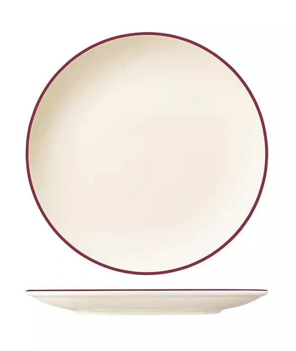 ID FINE ROUND COUPE PLATE MODEST MAROON 230mmØ