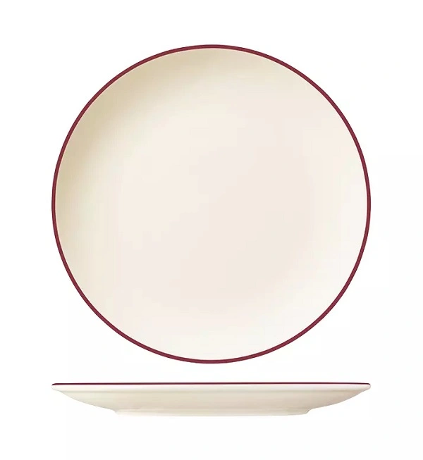 ID FINE ROUND COUPE PLATE MODEST MAROON 270mmØ
