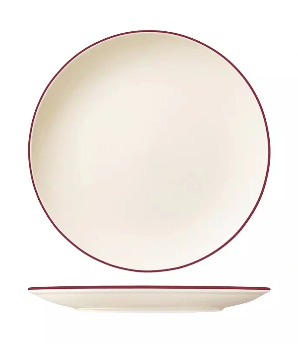 ID FINE ROUND COUPE PLATE MODEST MAROON 300mmØ