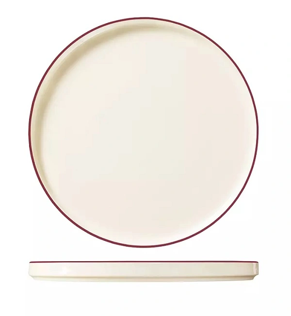 ID FINE ROUND WALLED PLATE MODEST MAROON 210mmØ
