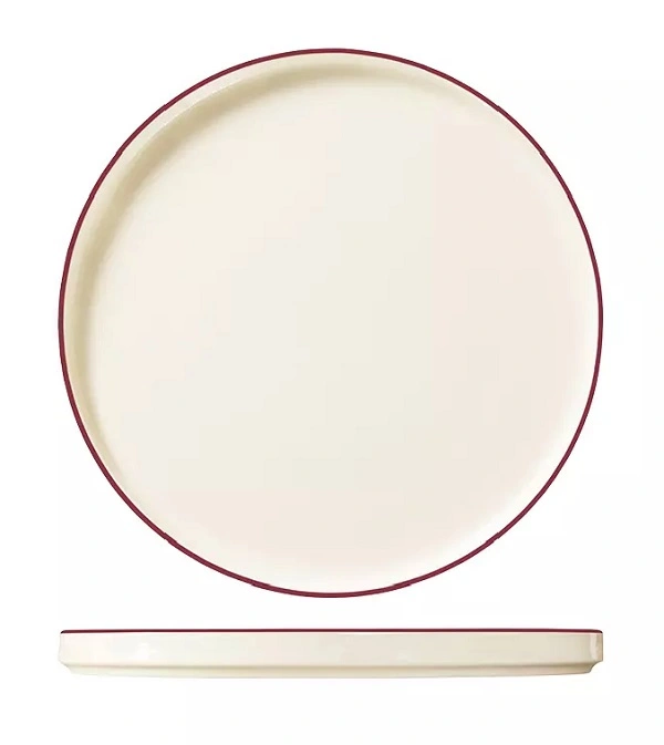 ID FINE ROUND WALLED PLATE MODEST MAROON 255mmØ
