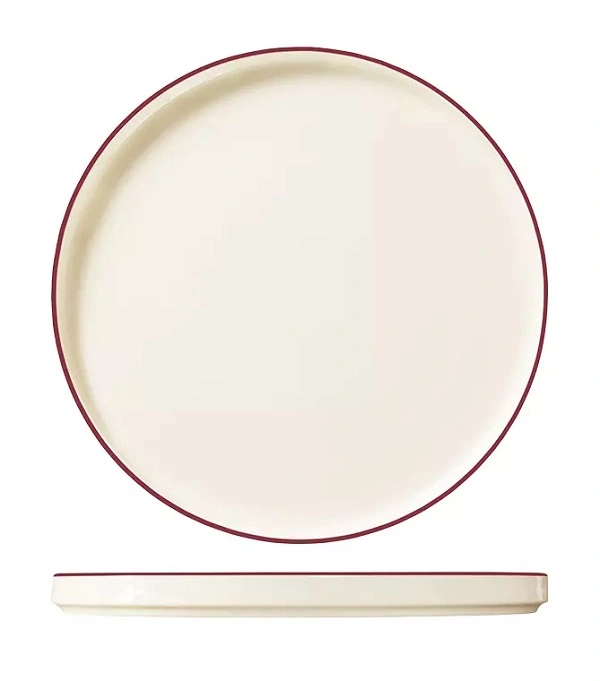 ID FINE ROUND WALLED PLATE MODEST MAROON 280mmØ