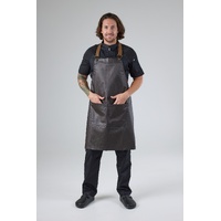 CHEF WORKS BOULDER BIB APRON BLACK / BROWN