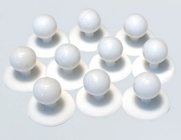 CHEF'S STUD BUTTON WHITE, PACK OF 10