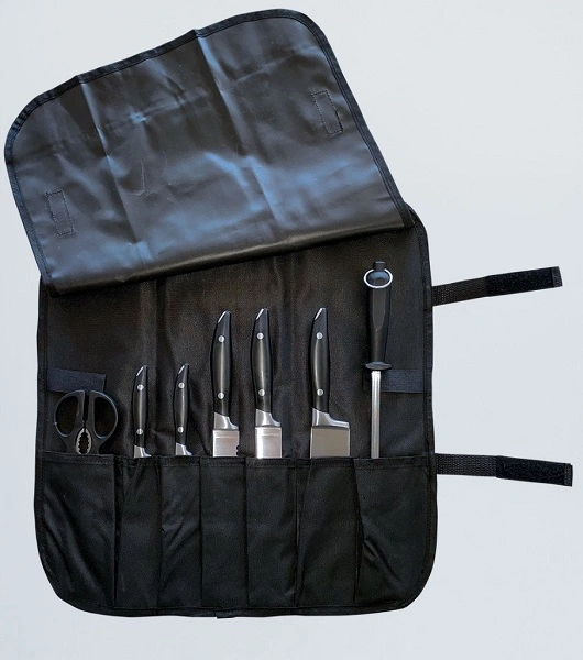 AUSSIE CHEF KNIFE WRAP BLACK 7 POCKET