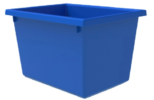 A PLUS 22 LTR STACKING NESTING CRATE, BLUE