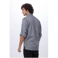 CHEF WORKS MENS HARTFORD GREY ZIPPER JACKET