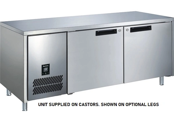 GLACIAN S/ST 2 DOOR UNDERBAR SLIMLINE FRIDGE 267 LTR