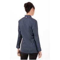 CHEF WORKS LADIES HARTFORD BLUE ZIPPER JACKET