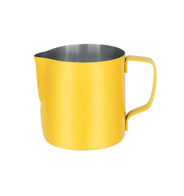 BREW MILK FROTHING JUG POWDER COAT YELLOW S/ST 350ml 