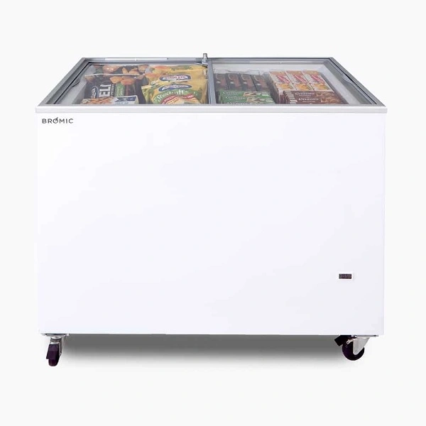 BROMIC FLAT GLASS TOP CHEST FREEZER 296 LITRE