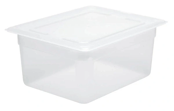 CHEF INOX GN CONTAINER POLYPROP CLEAR 1/2 SIZE 150mm