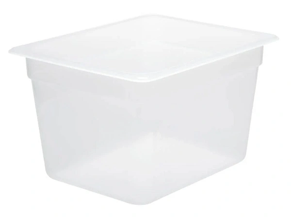 CHEF INOX GN CONTAINER POLYPROP CLEAR 1/2 SIZE 200mm