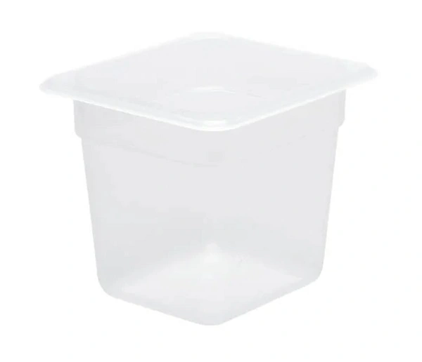 CHEF INOX GN CONTAINER POLYPROP CLEAR 1/6 SIZE 150mm