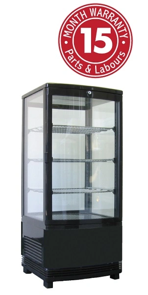 EXQUISITE 4 SIDED GLASS COUNTER TOP DISPLAY FRIDGE
