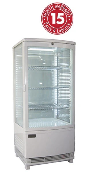 EXQUISITE 4 SIDED GLASS COUNTER TOP DISPLAY FRIDGE